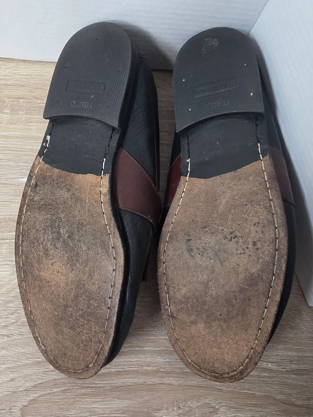 Johnston & Murphy Tassel Loafers Brown Leather Goodyear Neolite Size 8 1/2 M